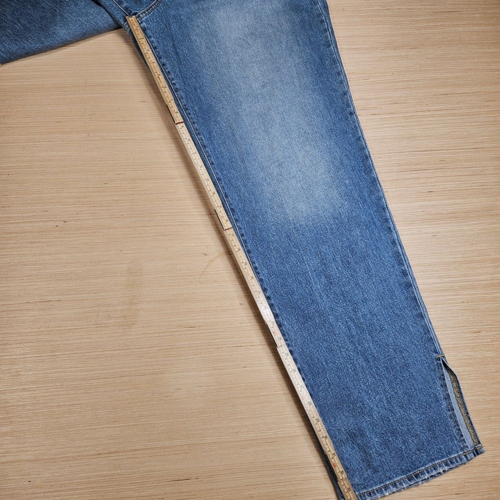 Old Navy OG Loose Button Fly Jeans Womens 18T Tall Blue High Rise Split Hem NEW - Picture 7 of 16